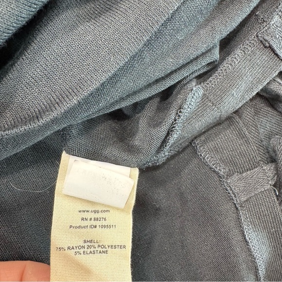 UGG Quincy Side Ties Soft and Cozy Lounge Pullover Black Long Sleeve Top Sz S - Picture 6 of 9